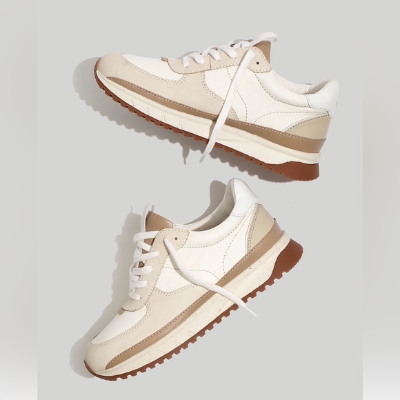 Kickoff trainer sneakers size: W8.5 in neutral colorblock leather - Picture 1 of 13